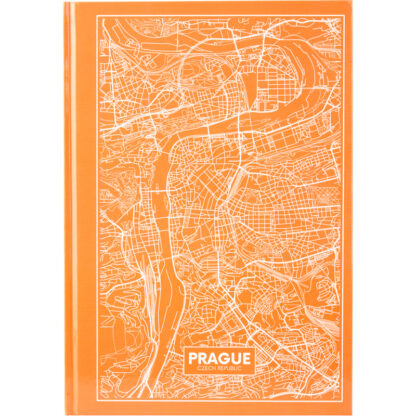 Книга записна А4 Maps Prague; 96арк.; кліт.; персиковий