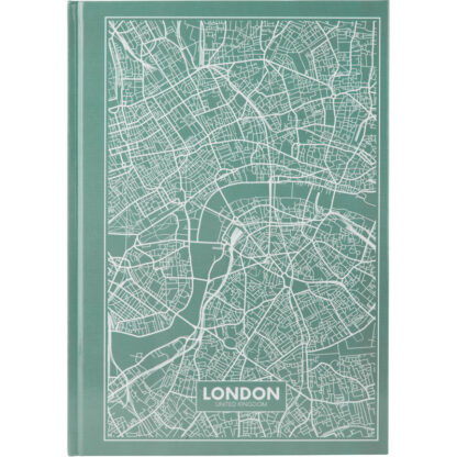 Книга записна А4 Maps London; 96арк.; кліт.; бірюзовий