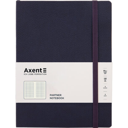 Книга записна Partner Soft L; 190*250; 96 арк; кліт; синя