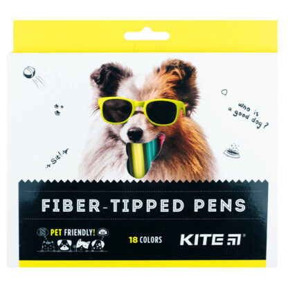 Фломастери, набiр 18 шт. Kite Dogs