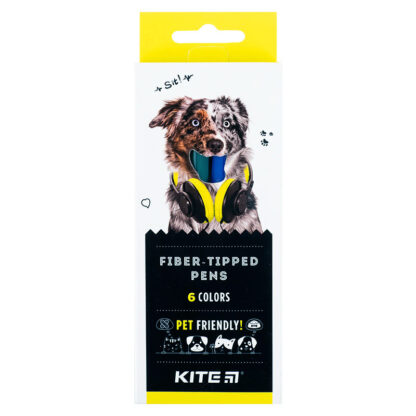 Фломастери, набiр 6 шт. Kite Dogs