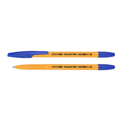 Ручка кулькова ECONOMIX YELLOW PEN 0,5 мм. Корпус жовтий, пише синім