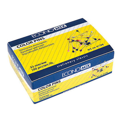 Шпильки кольорові 33 мм Economix, 100 шт.