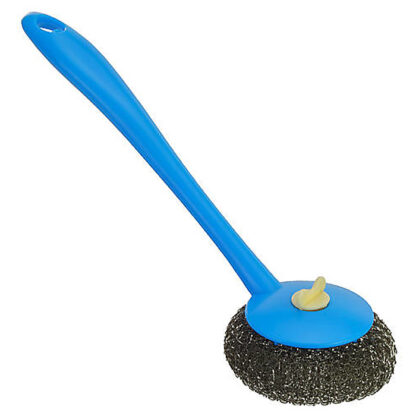 Сталева щітка-скребок для посуду, Economix Cleaning, синя