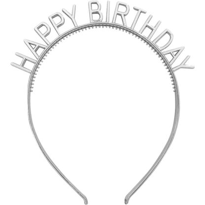Тіара Happy Birthday, срібляста