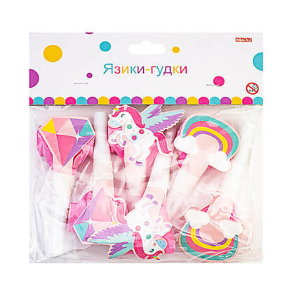Набір Unicorn з 6 язиків-гудків для свисту