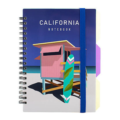 Блокнот "California"; B6; пластикова обкл.; спіраль; з розділювачами; 100 арк.; клітинка