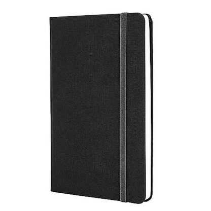 Діловий записник SQUARE; А5; тверда обкладинка; гумка; білий блок клітинка; чорний