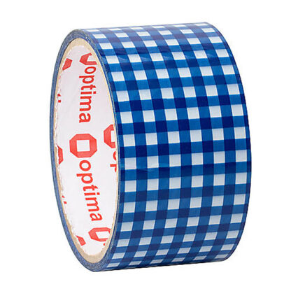 Стрічка клейка пакувальна 48 мм х 20 м Optima, Tartan синя