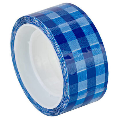 Стрічка клейка канцелярська декоративна 18 мм x 10 м Optima, Tartan синя