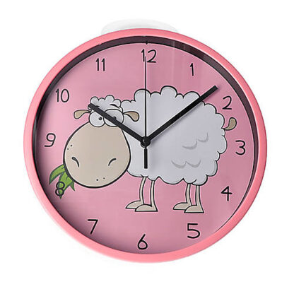 Годинник настінний пластиковий Optima LITTLE LAMB, рожевий