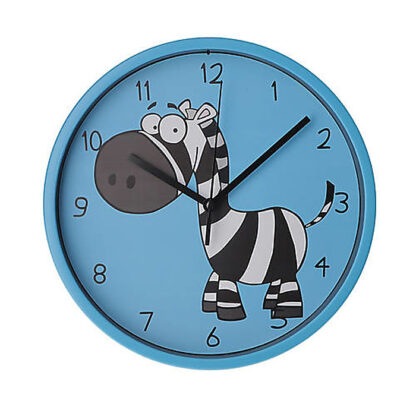 Годинник настінний пластиковий Optima LITTLE ZEBRA, блакитний