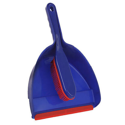 Комплект для прибирання совок та щітка з гумовим ворсом, OPTIMA CLEANING, синя