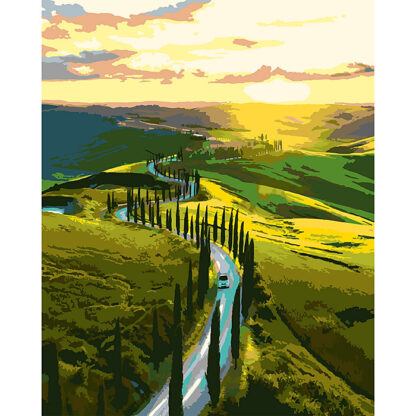 Набір, картина за номерами "Тосканська дорога", 40*50 см, SANTI