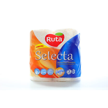 / Рушники целюлозні "Selecta", по 2 рул., На гільзі, 3-х сл., Білий RUTA