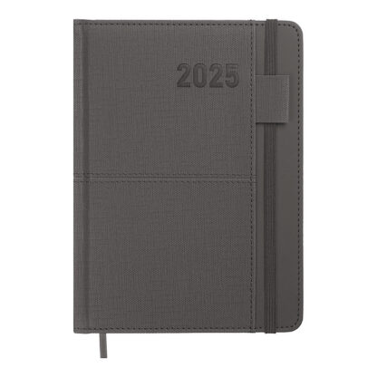 Щоденник датов. 2025 FOREVER; A5; сірий; штучна шкіра/поролон