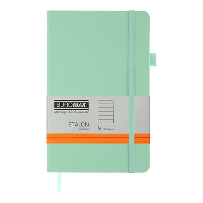 Книга записна ETALON 125*195, 96 арк., линия, обкл. штучна шкіра, м?ятний