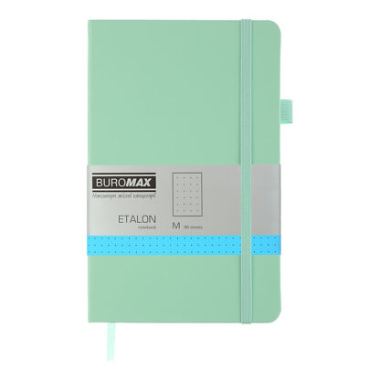 Книга записна ETALON 125*195, 96 арк., точка, обкл. штучна шкіра, м?ятний