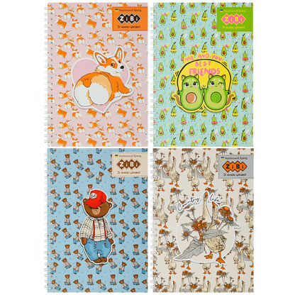 Блокнот на пружині збоку CUTE kiddy, А-5, 64 арк., кліт.,KIDS Line, асорті