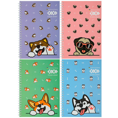 Блокнот на пружині збоку CUTE pattern, А-5, 64 арк., кліт., KIDS Line, асорті