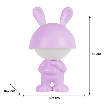 Світильник-нічник LED з акумулятором Dreamy Bunny,фіолетовий - Зображення 6