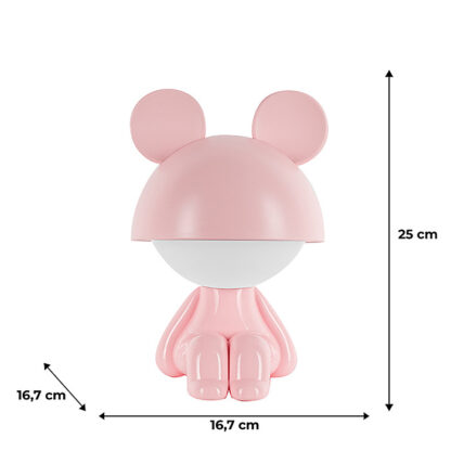 Світильник-нічник LED з акумулятором Cute Mouse, рожевий - Зображення 6