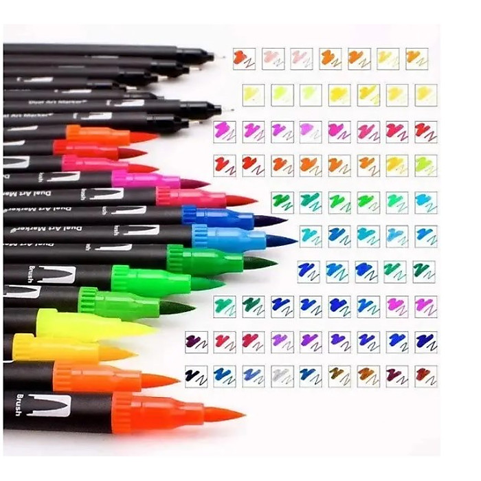 Набір двосторонніх маркерів (пензлик, лайнер), 80 кол - Зображення 3