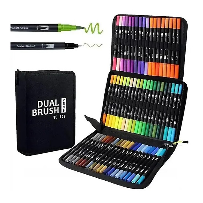 Набір двосторонніх маркерів (пензлик, лайнер), 80 кол - Зображення 10