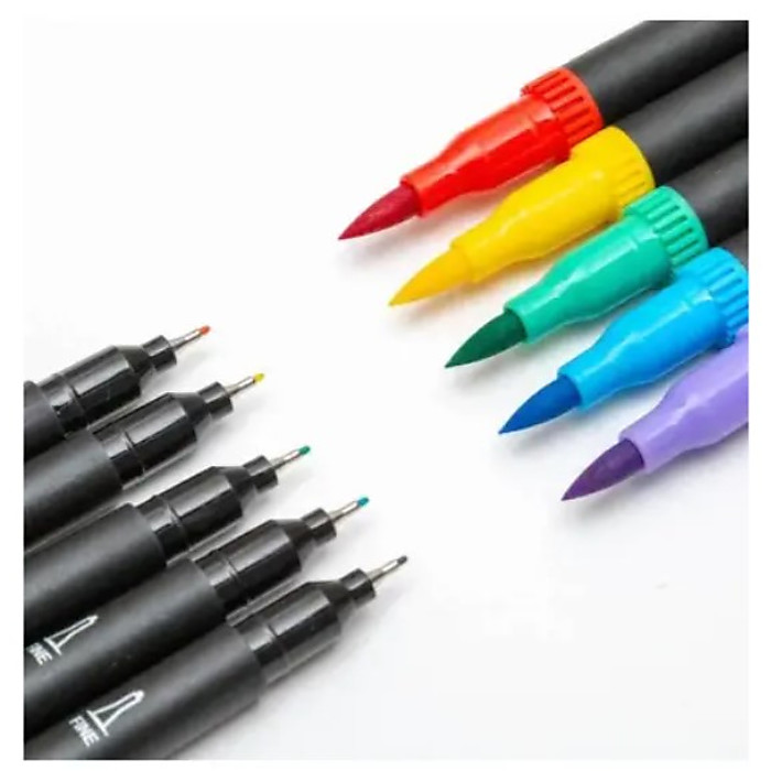 Набір двосторонніх маркерів (пензлик, лайнер), 100 кол - Зображення 5