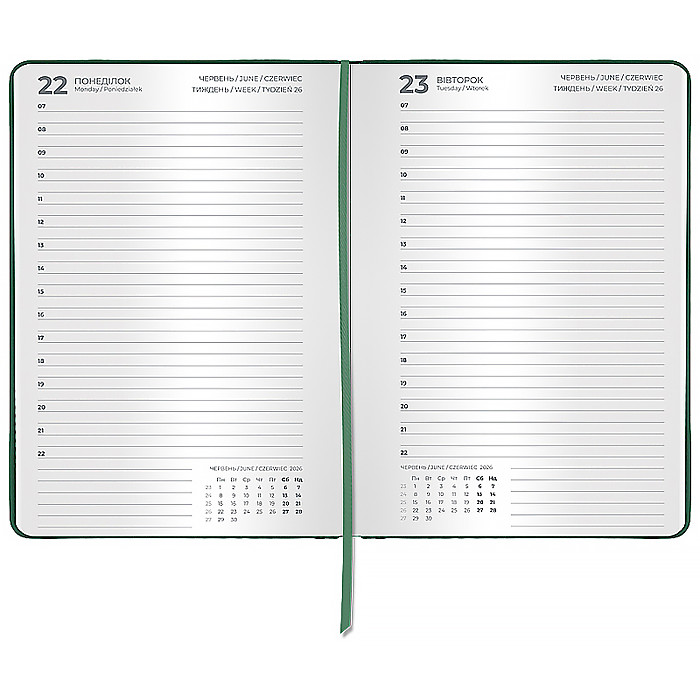 Щоденник 2026 Classic Palermo, 145*210, слп/т зелений - Зображення 3