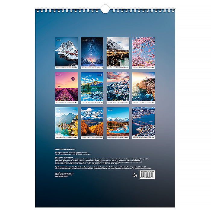 Календар настінний А3 2026 р., Landscapes - Зображення 13