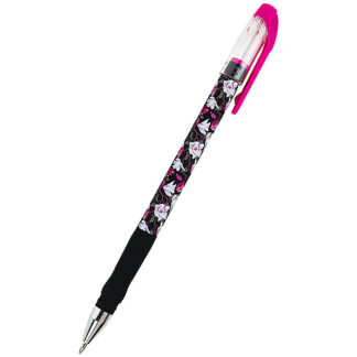 Ручка кулькова Floral Black, синя