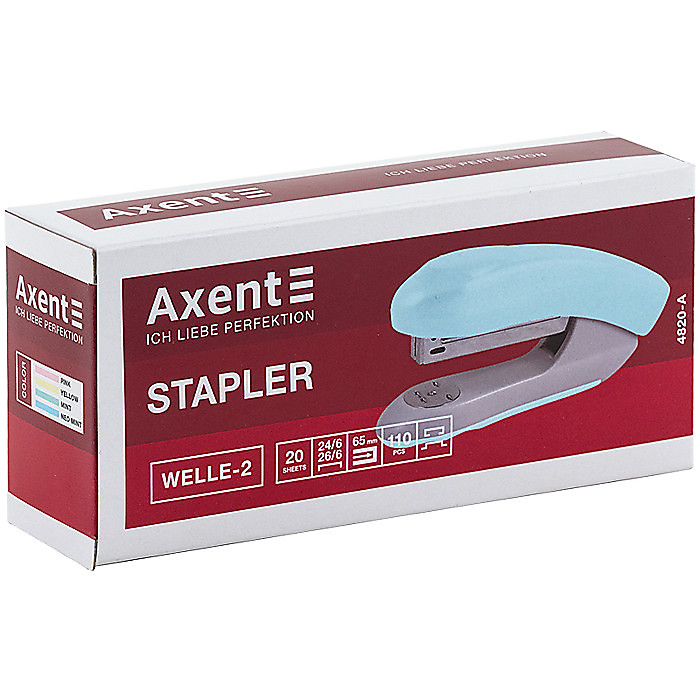 Степлер Welle-2 пласт., №24/6, 20 арк., Pastelini, рожевий - Зображення 3