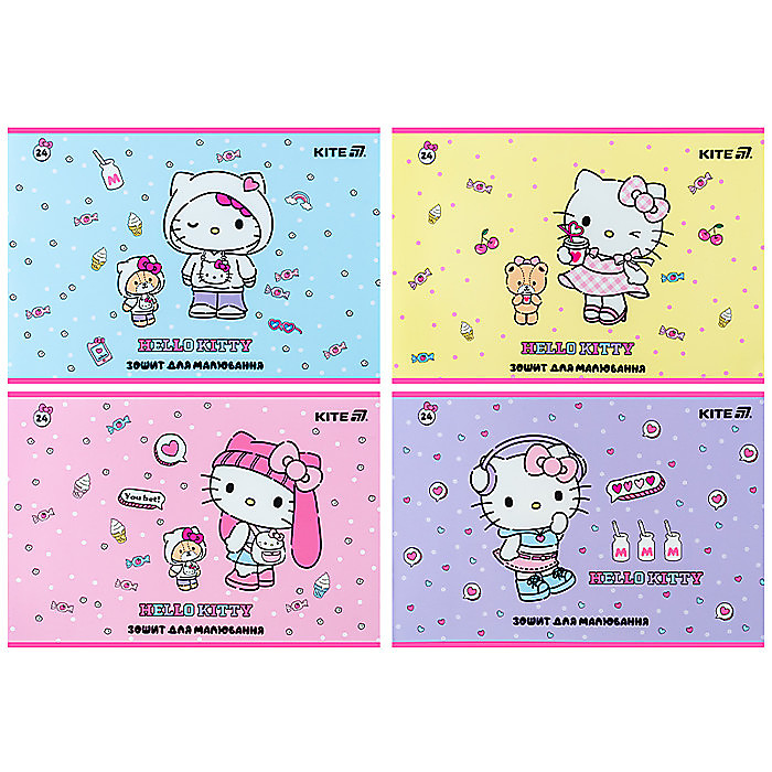 Зошит для малювання, 24 арк., скоба, софт тач + УФ лак, HK-1