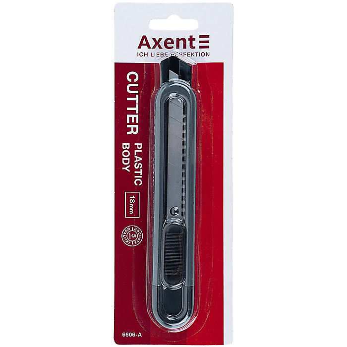 Ніж канцелярський, мет. направл, 18мм, авто-фіксатор, чорний - Зображення 4