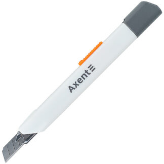 Ніж канцелярський, мет. направл, 9мм, закрите лезо, білий