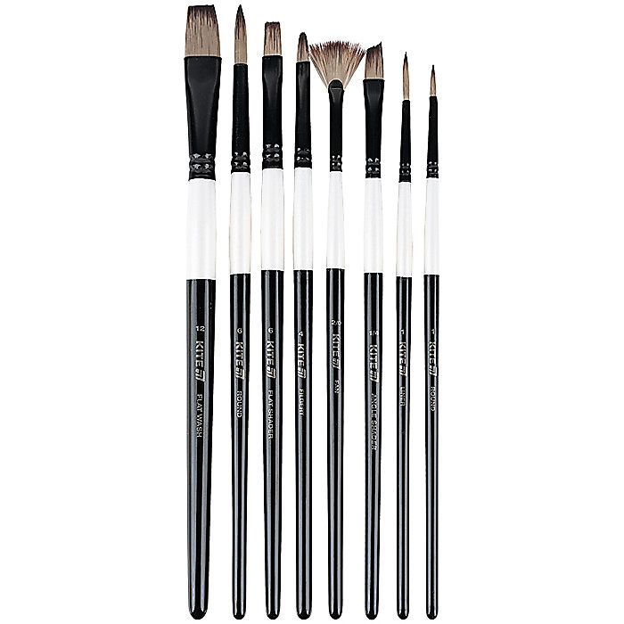 Набір із 8-ми пензлів синтетика Kite Creative - Зображення 2