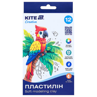 Пластилін восковий, 12 кольорів, 200 г. Kite Creative