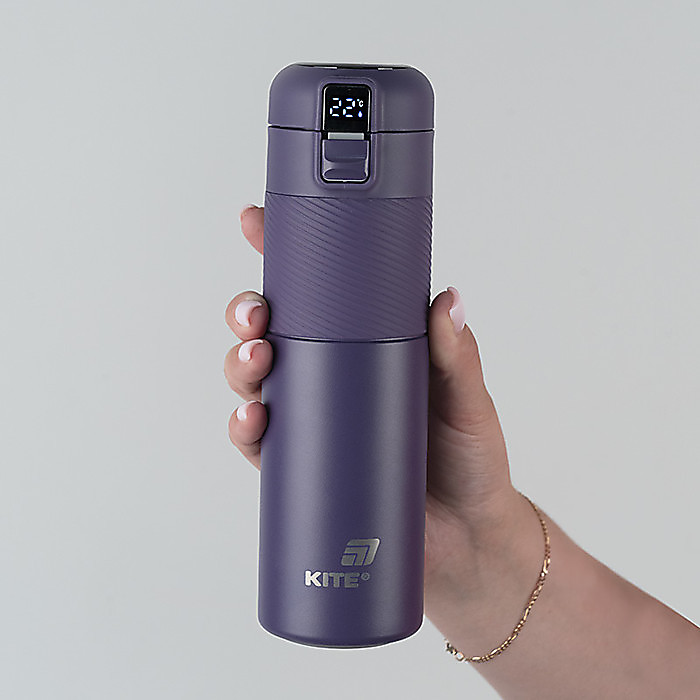 Термос з термодатчиком 450 мл, фіолетовий - Зображення 6