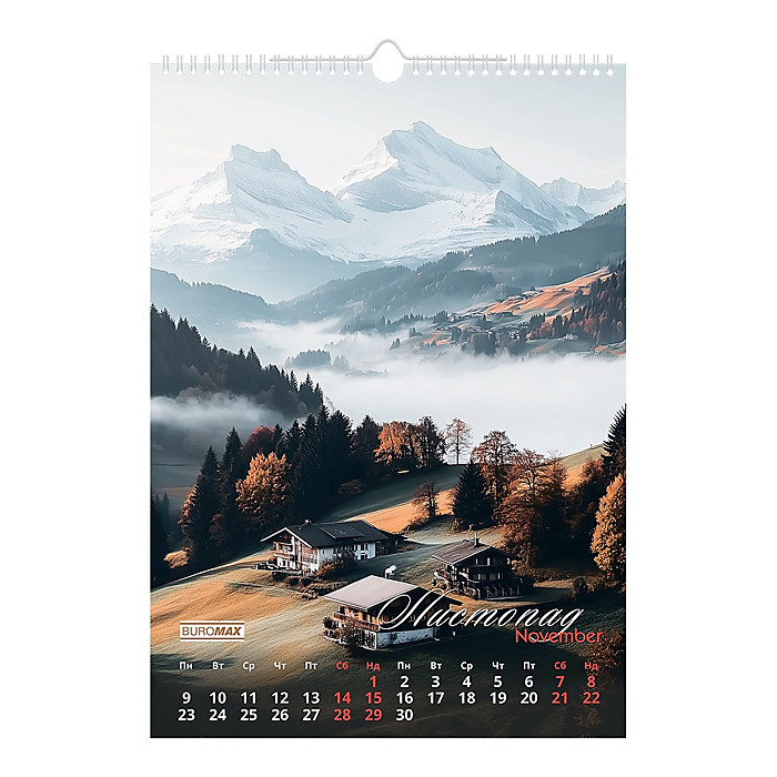 Календар настінний 2026 р., А3, 1 пружина, Seasons landscape - Зображення 12