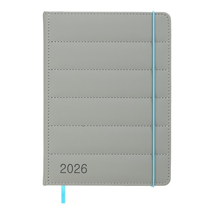 Щоденник датов. 2026 AURA, A5, сірий, штучна шкіра/поролон