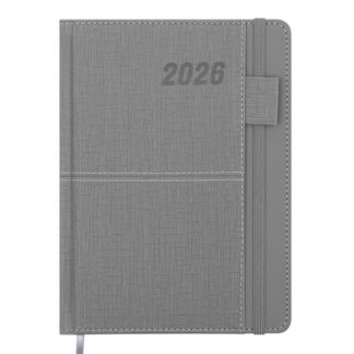 Щоденник датов. 2026 FOREVER, A5, сірий, штучна шкіра/поролон