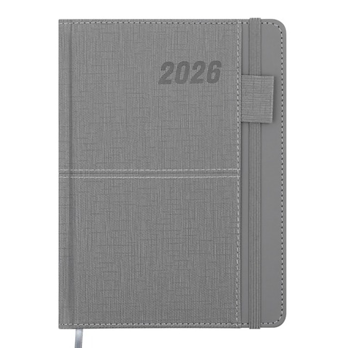 Щоденник датов. 2026 FOREVER, A5, сірий, штучна шкіра/поролон