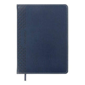Щоденник датов. 2026 VIENNA, A5, синій, штуч. шкіра/поролон