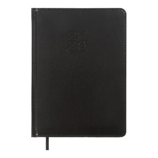 Щоденник датов. 2026 BRAVO, A5, чорний, штуч. шкіра/поролон