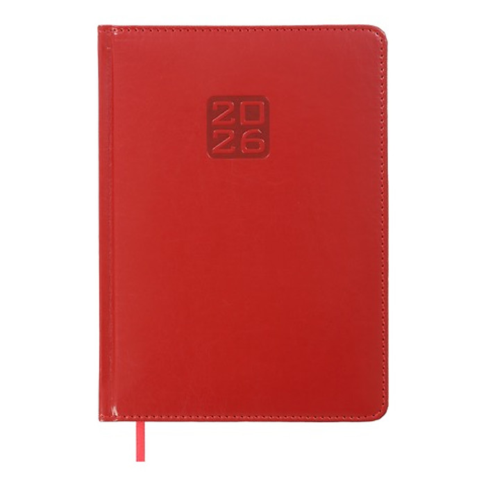 Щоденник датов. 2026 BRAVO, A5, червоний, штуч. шкіра/поролон