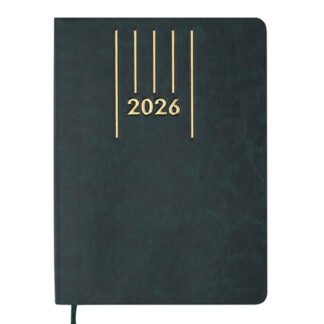 Щоденник датов. 2026 MEMORY, A5, зелений, штуч.шкіра