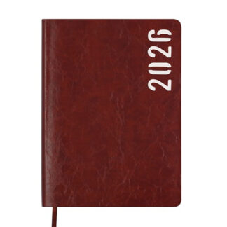 Щоденник датов. 2026 MIND, A5, коричневий, штуч.шкіра