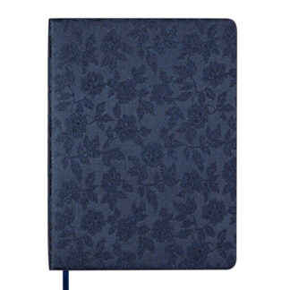 Щоденник датов. 2026 BLOOM, A5, темно-синій, штуч.шкіра