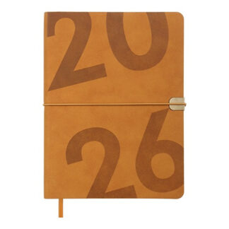 Щоденник датов. 2026 BEST, A5, бежевий, штуч.шкіра